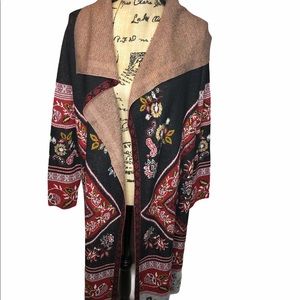 Max Sport floral wool blend open cardigan duster m